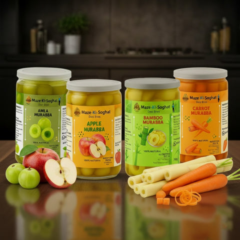 Murabba Offer | 4 x 800g Packs (Amla Murabba + Apple Murabba+ Bamboo Murraba+ Carrot Murabba))